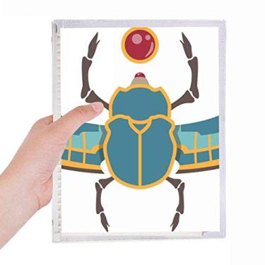 Imagem de Caderno Egito vermelho amarelo azul besouro atonismo folha solta diário recarregável artigos de papelaria