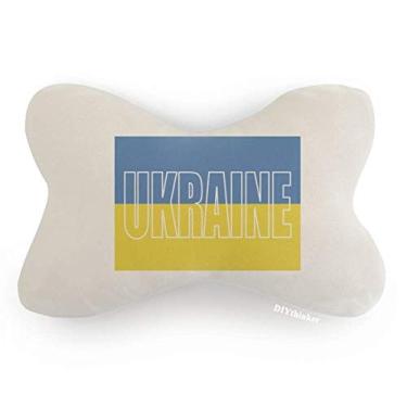 Imagem de DIYthinker Almofada de almofada para decoração de pescoço com nome da bandeira da Ucrânia
