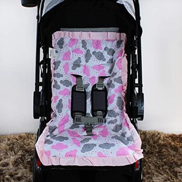 Imagem de Capa de Carrinho Acolchoada Macia MT Várias Estampas (Nuvem Rosa)