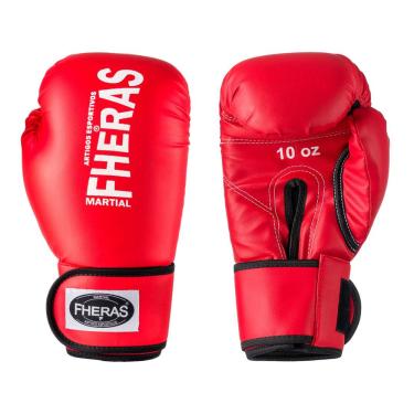 Imagem de Luva de Boxe Muay Thai mma 10oz Vermelha Fheras