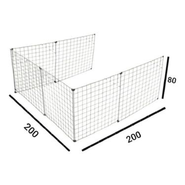 Imagem de Cercadinho Para Cachorro Em L Com Telas 200cm X 200cm X 80cm