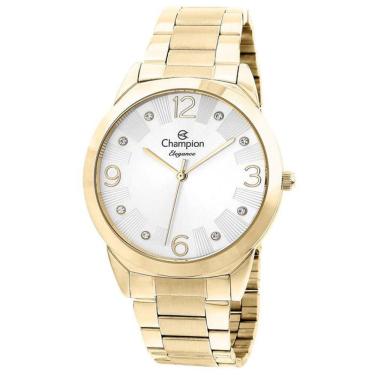 Imagem de Relógio CHAMPION feminino prata dourado strass CN24075H