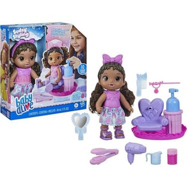 Imagem de Baby Alive, Boneca Bebê Sudsy Styling, Cabelos Pretos - Hasbro