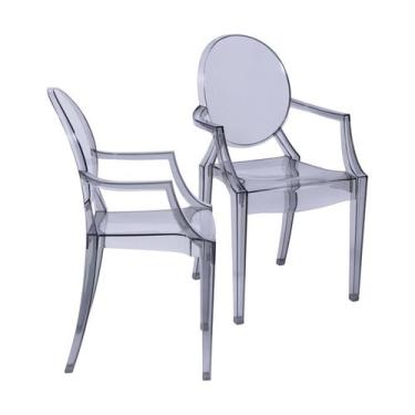 Imagem de Conjunto De 2 Cadeiras Sala Mesa De Jantar Invisible Incolor - Or Desi