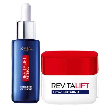 Imagem de L’Oréal Paris Revitalift Kit – Sérum Facial Antirrugas Noturno Retinol 30ml + Creme Facial Anti-Idade Noturno Pro-Retinol 49G Kit