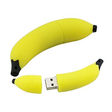 Imagem de 64 GB em forma de banana USB Sticks USB 2.0 Flash Drive Pen Drive USB Drive Memory Stick USB Stick Flash Disk U Disk USB com corrente (amarelo)