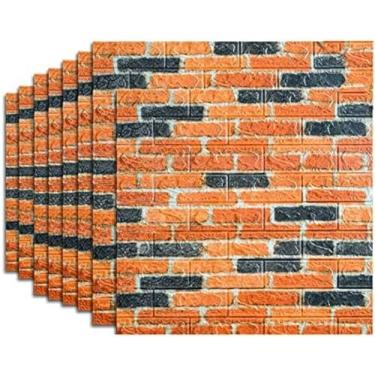 Imagem de Papel De Parede De Tijolo 70x77cm, Painéis De Parede 3D, Espuma 3D De Tijolo PE DIY Adesivo De Parede Papel De Parede Autoadesivo Com 10 Peças,C,20 Unidades,Striking44