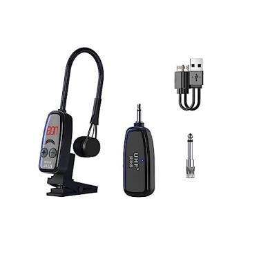 Imagem de Microfone instrumento sem fio UHF microfone receptor e transmissor sistema clipe condensador microfone para saxofone trompete, alcance de 50 m