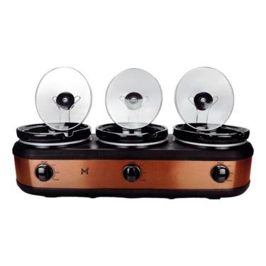 Imagem de Triplo Rechaud Buffet Elétrico Slow Cooker 3 Panelas - 127v