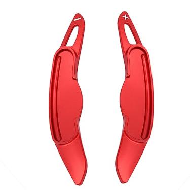 Imagem de ontto Alavanca de alavanca de liga de alumínio apto para mini Cooper F54 F55 F56 F57 F60 volante do carro extensões de câmbio de lâmina de câmbio cobertura interior guarnição vermelha