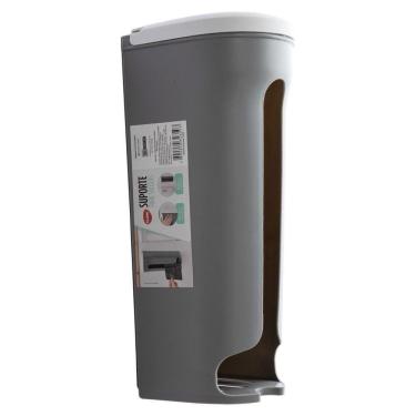 Imagem de Porta Sacola De Parede Puxa Saco Dispenser Organizador Cinza