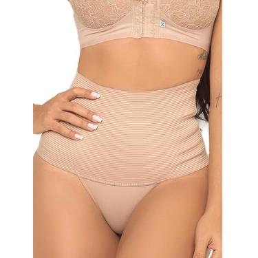 Imagem de Calcinha Modeladora Compressiva Cintura Cós alto Compressão Com Forro pp ao Plus Size Pos parto Redutora Slim Zero Barriga Fitness Cos Duplo Boxer Feminina (BR, Alfa, 3G, Plus Size, Nude)