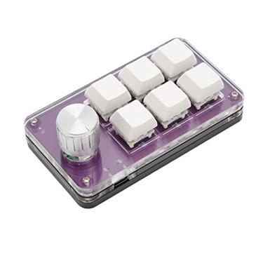 Imagem de Teclado Mecânico de Uma Mão, Mini Teclado Programável DIY Portátil de 6 Teclas Com Botão, Plug Play USB Com Fio para Windows, para Laboratório de Jogos de Escritório (Roxo
