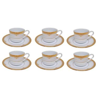 Imagem de Jogo de xícaras café em porcelana Noritake Buckingham Gold 6 peças