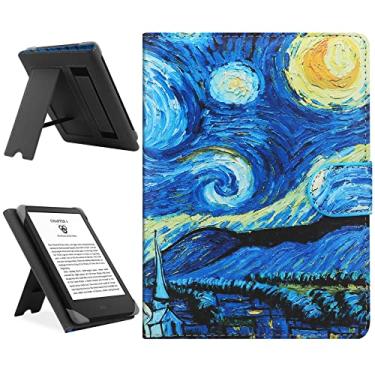 Imagem de HoYiXi Capa universal compatível com Kindle Paperwhite/15.2 cm novo Kindle 2022 e 2019/Kobo Clara HD/Kobo Clara 2E capa de couro com suporte para livro de bolso de 16 a 6,8 polegadas/leitor de e-book