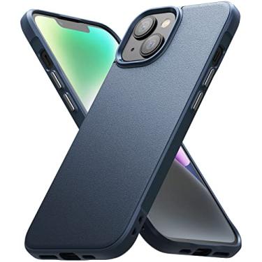Imagem de Ringke Capa ônix [se sente bem na mão] compatível com iPhone 14 Plus, tecnologia anti-impressão digital evita manchas oleosas, antiderrapante, aderência aprimorada, recortes precisos - azul marinho