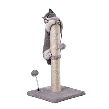 Imagem de MECOOL Poste para arranhar gatos premium básico arranhador sisal com bola para pendurar 55,88 cm para gatinhos ou gatos menores (55,88 cm para gatinho, cinza)