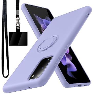 Imagem de YSLBWLE Capa para Samsung Galaxy S20 FE 5G, suporte de anel giratório de 360° integrado | forro de microfibra macio antiarranhões | suporte para carro | capa de telefone Galaxy S20 FE para meninas