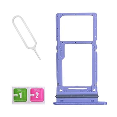 Imagem de LNONLS Suporte de compartimento para cartão SIM duplo A34 de substituição para Samsung Galaxy A34 5G com bandeja de cartão SIM pino de ejeção aberta e bandeja de cartão SD SM-A346 (Awesome Violet)