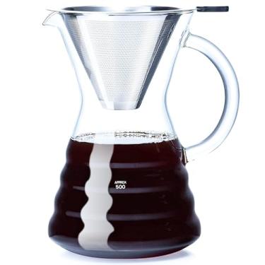 Imagem de Unbreakable - Cafeteira com filtro inoxidável permanente 798 ml, gotejador de vidro borossilicato resistente ao calor engrossado, cafeteira de café, seguro para fogão