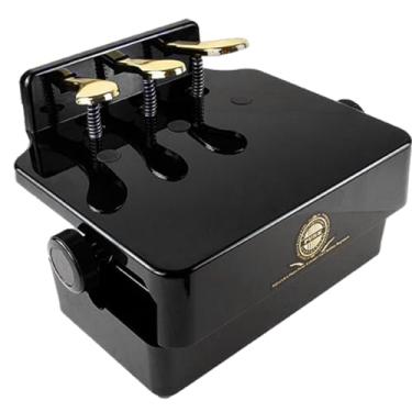 Imagem de KZU Extensão de pedal de piano, extensor de pedal de piano, extensor de 3 pedais para jovens/baixos, altura ajustável de 14 a 21 cm, tamanho 38 x 30 x 15 cm, preto