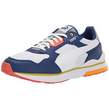 Imagem de PUMA Tênis masculino R78 Futr, Azul, branco, laranja, 4