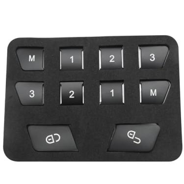 Imagem de Aynaxcol 12 peças de substituição de adesivos de botão para Mercedes Benz A-Class B-Class W246 A180 A200 A250 A45 W176 B180 B250 2013 2014 2015 2016 2017 capa de guarnição de interruptor de porta de