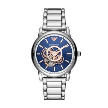 Imagem de Emporio Armani Relógio masculino automático prateado de aço inoxidável (modelo: AR60036), Prata, Estándar