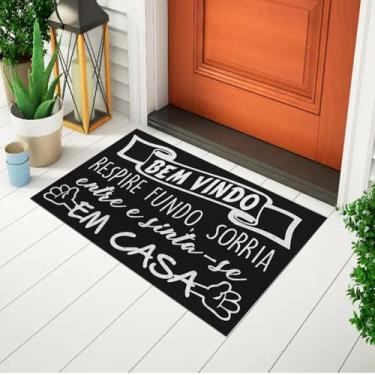 Imagem de Tapete De Porta Capacho Divertido e Criativo Frase - Bem Vindo Respire Fundo Ca607