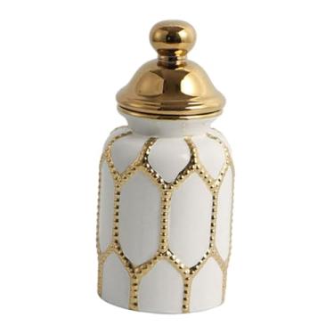 Imagem de Ｂｅｓｇａ Lata de chá de cerâmica, jarra de gengibre de porcelana, arranjo floral, pote de armazenamento decorativo, jarra de para entrada de festa de, S