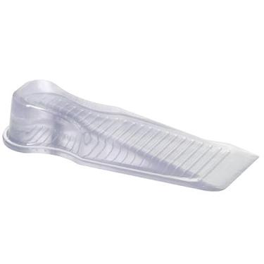 Imagem de Aparador Trava Cunha de Porta Calço Transparente PVC Chão 11x3,5x2cm