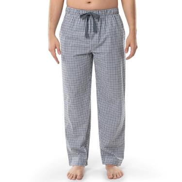 Imagem de Fruit of the Loom Calça de pijama masculina de tecido largo, Xadrez de ébano, G
