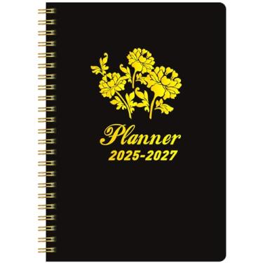 Imagem de Agenda mensal 2025-2027, agenda de 3 anos, agenda mensal de janeiro de 2025 a dezembro de 2027, agenda, 21,5 x 15 cm, 36 presentes mensais, preto