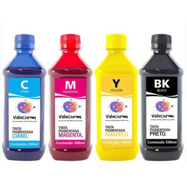 Imagem de Kit 4 Tinta Compatível com HP de 500ml CMYK Pigmentado - ValeChrom