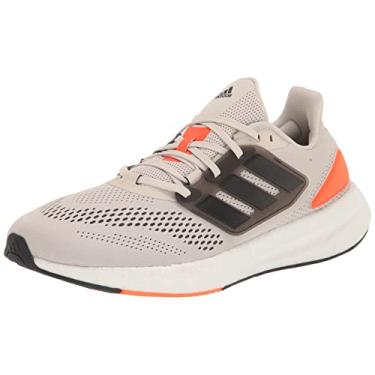 Imagem de adidas Tênis de corrida masculino Pureboost 22, Alumínio/Core Black/Impact Orange, 45