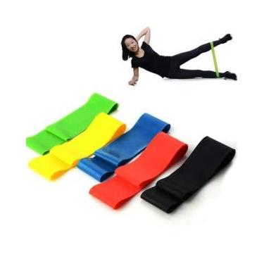 Imagem de Kit 5 Faixas Elasticas Mini Band Para Exercício Funcional Corpo Todo Alongamento Musculação Faixa De Borracha Academia Faixa Elastica Para Treino Em Casa Ginastica Pilates Fisioterapia e Yoga Premium