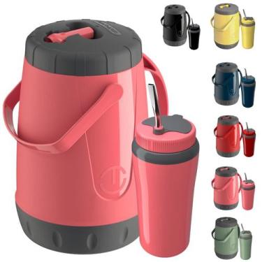 Imagem de Kit Para Tereré Garrafa Jarra Pávia Garrafão 2,5 Litros + Copo Térmico