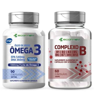 Imagem de Kit Omega 3 Ultra 1360Mg EPA DHA Selo Ifos + Complexo B Com Biotina  -