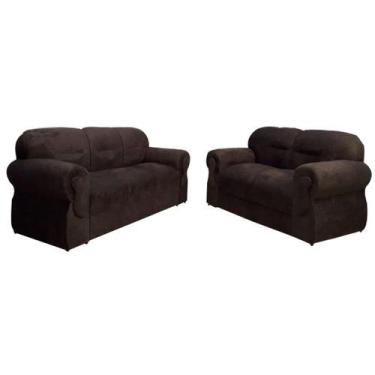 Imagem de Sofá de 2 e 3 Lugares Viena Marrom Liso - ALPOIM