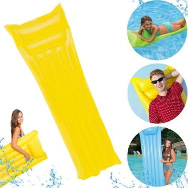 Imagem de Colchão Inflável Grande Praia Piscina Summer 189x69cm - Mor, Amarelo