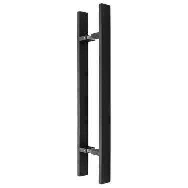 Imagem de Puxador Porta de Madeira ou Vidro 4cm X 1,5cm Inox - Preto Text. - Loj
