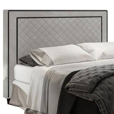 Imagem de Cabeceira Cama Queen 160cm Zafira Veludo Prata Com Frame Italian Flex
