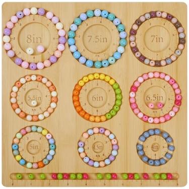 Imagem de Favonuovy Tabuleiros de contas para fabricação de joias com 9 tamanhos de pulseira de bambu bandeja de miçangas 10 cm 11,4 cm 12,7 cm 14 cm 15,2 cm 16,5 cm 17,8 cm 19 cm 20,3 cm ferramenta de design