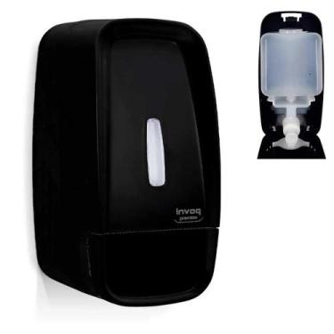 Imagem de Saboneteira Dispenser Porta Sabonete Líquido Compacta Preta Invoq 600m