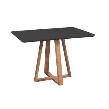 Imagem de Mesa de Jantar Tampo de Vidro Retangular 140cm Preta Luna - Luka Decor