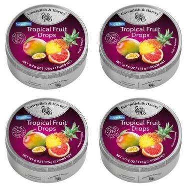 Imagem de Kit 4 Balas Frutas Zero Açucar Tropical Fruit Cavendish 175G - Cavendi