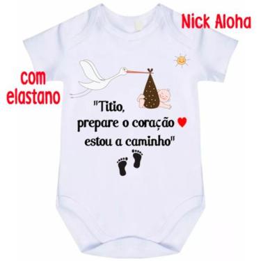 Imagem de body bebê titio prepare o coração estou a caminho cód 2355 - nick aloh