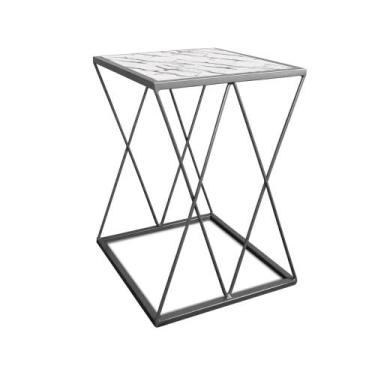 Imagem de Mesinha Lateral Alta Moderna p/ Decoração Sala Quarto Colima - Loja da