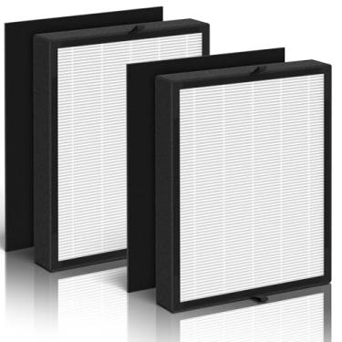 Imagem de Filtro de substituição 45i HEPA compatível com A*len BreatheSmart Flex e purificador 45i, comparado # B4-Fresh/FL40-prata-carbono, 2 pacotes de filtros HEPA + 2 pré-filtros