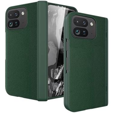 Imagem de YQODSZ Capa dobrável para Google Pixel 9 Pro com proteção de dobradiça, capa de couro para Google Pixel Fold 2 com protetor de tela, capa protetora resistente a arranhões com tudo incluso para Google